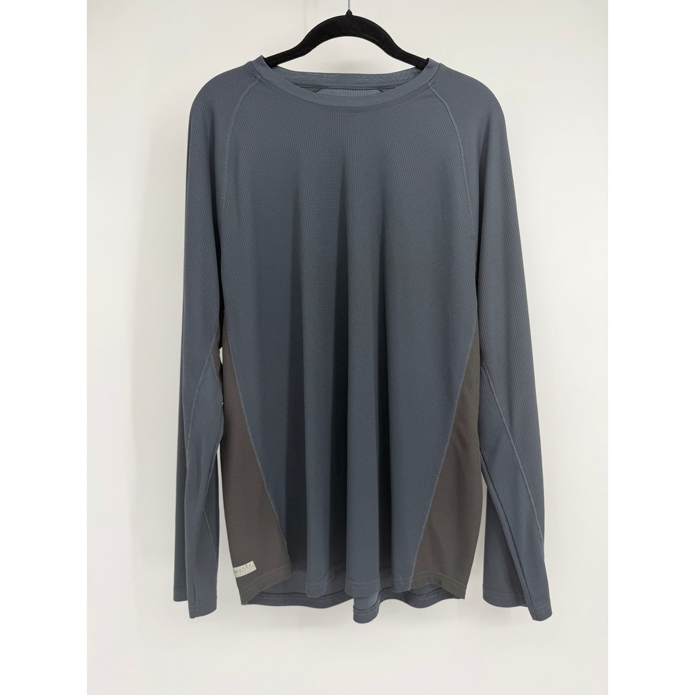 Champion C9 Mens Long Sleeve Performance Shirt Gray Waffle Knit Dry Tech Large